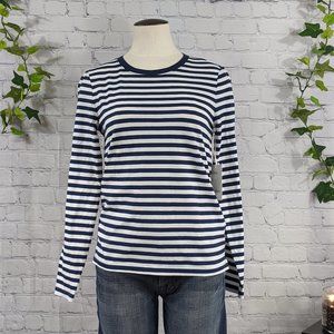 FREE ASSEMBLY Striped Long Sleeve Crew Neck Tee XS